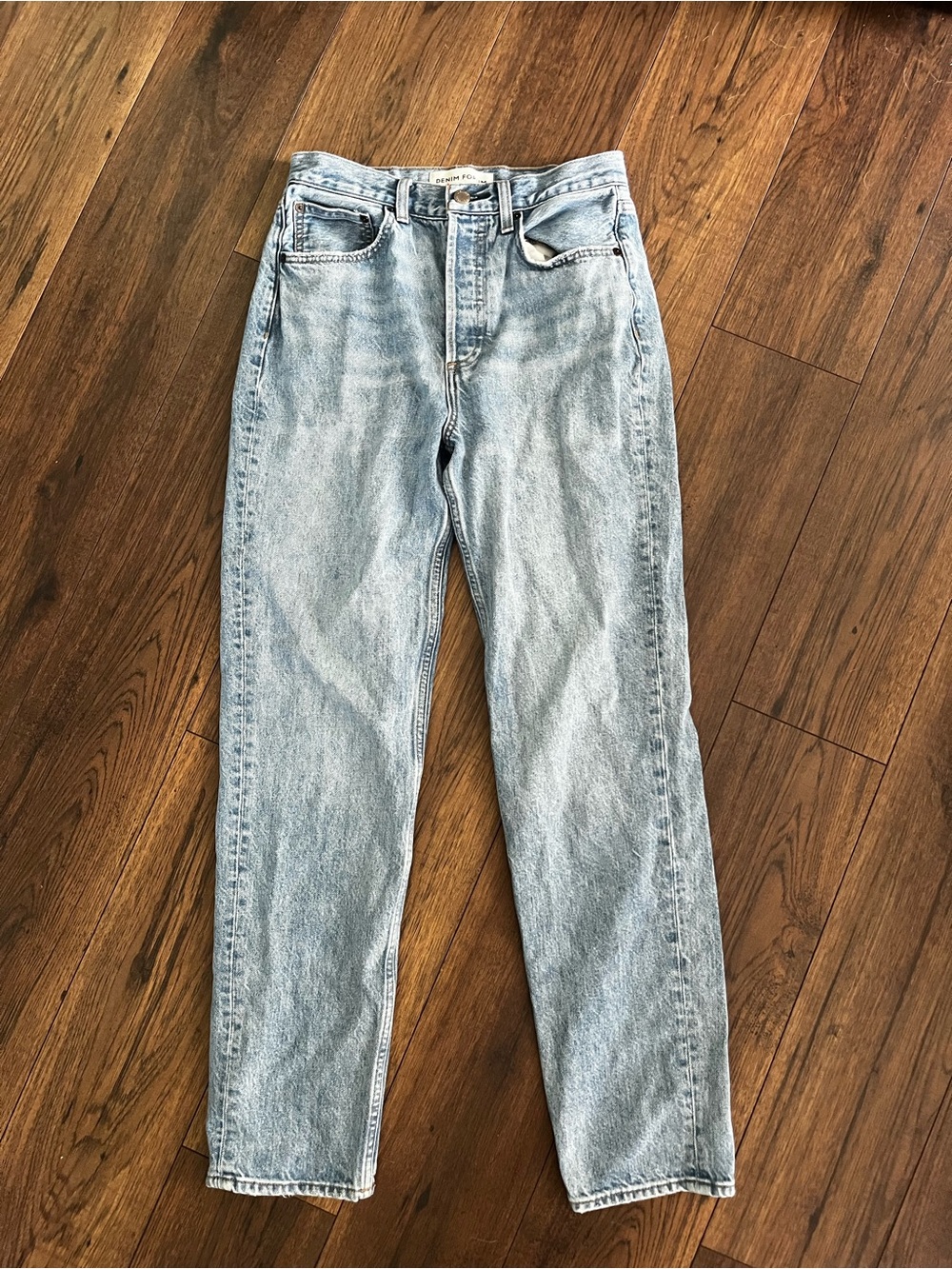 Denim Forum The BF High Rise Loose Straight Leg Blue Size 25